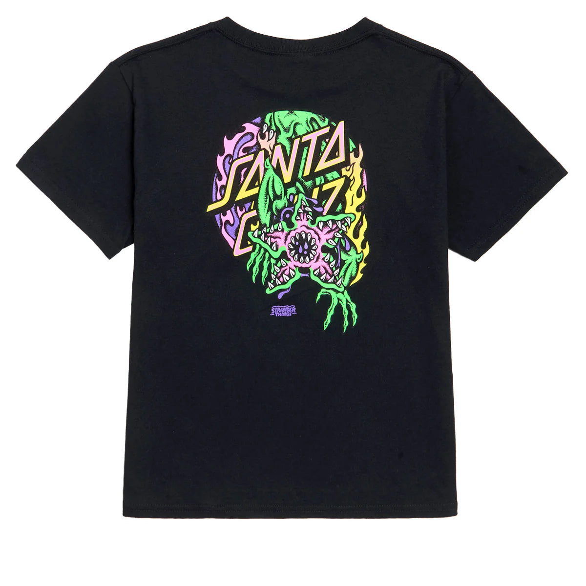 Santa Cruz x Stranger Things Black Demogorgon Dot P/O HeavyWeight T-Shirt Large