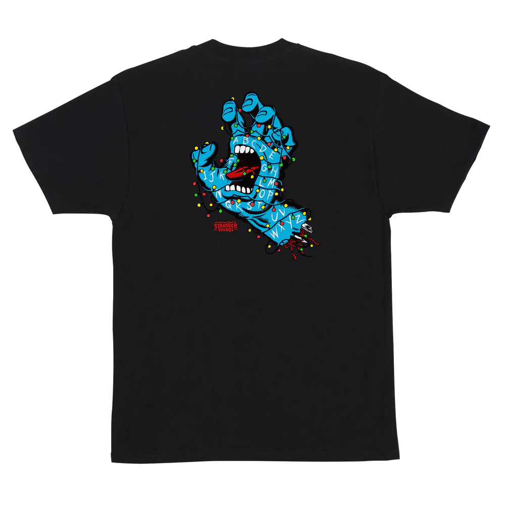 Santa Cruz x Stranger Things Black Screaming Lights S/S Heavy Weight T-Shirt