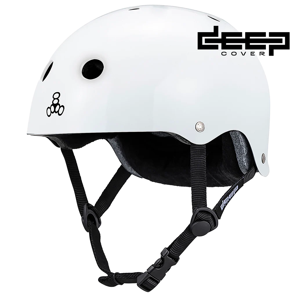 Triple Eight Deep Cover Skate Helmet White