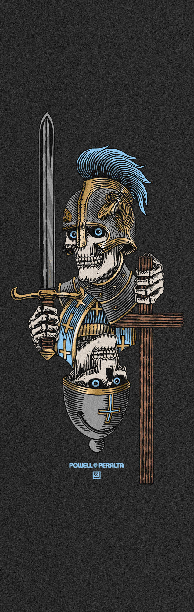 Powell Peralta Dan Corrigan Chest Skulls Black Grip 10.5 x 33