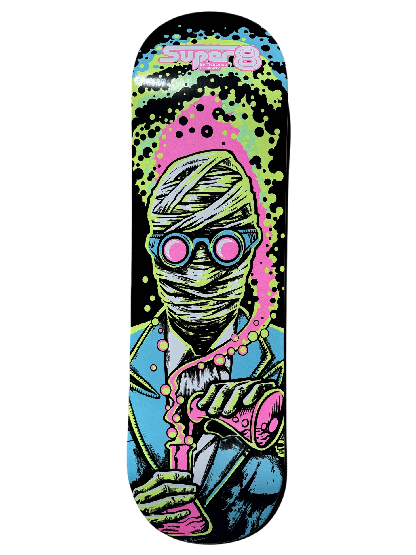 Super 8 Skateboard Co The Griffin Glow in the Dark Skateboard Deck