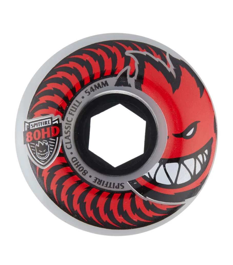 Spitfire Wheels 80HD Charger Classic Full Clear / Red Skateboard Wheels - 80a