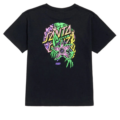 Santa Cruz x Stranger Things Black Demogorgon Dot P/O HeavyWeight T-Shirt Large