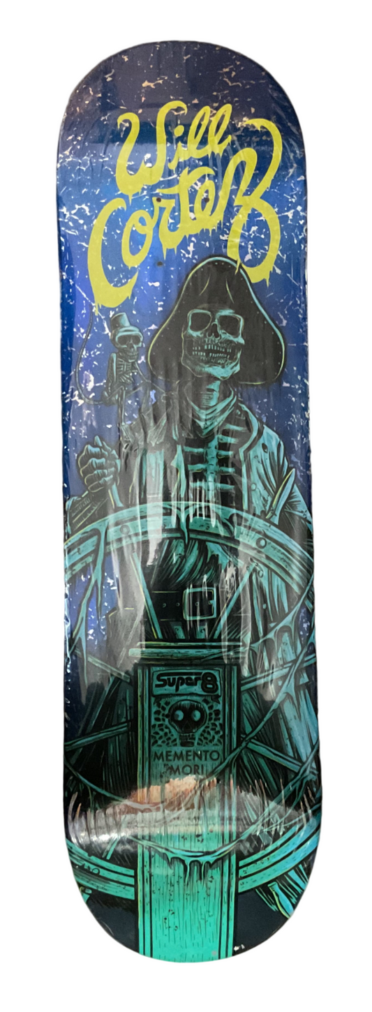 (Super 8 Skateboard Co Will Cortez Momento Mori Deck Holo double foil