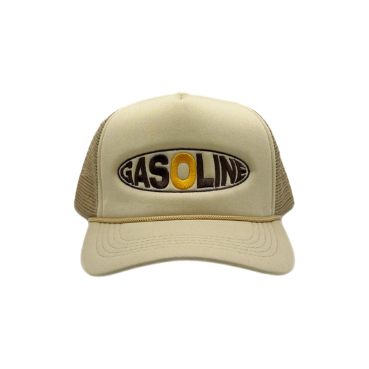 Gasoline USA Oval Trucker Hat TAN/BRWN/YLW colorway