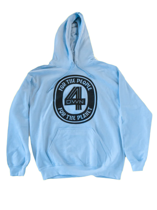 Light Blue Hoodie with 4dwn For The People Logo