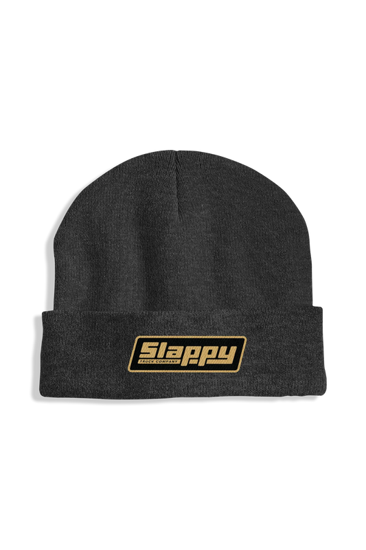 Slappy Trucks OG LOGO ROLL UP BEANIE - BLACK