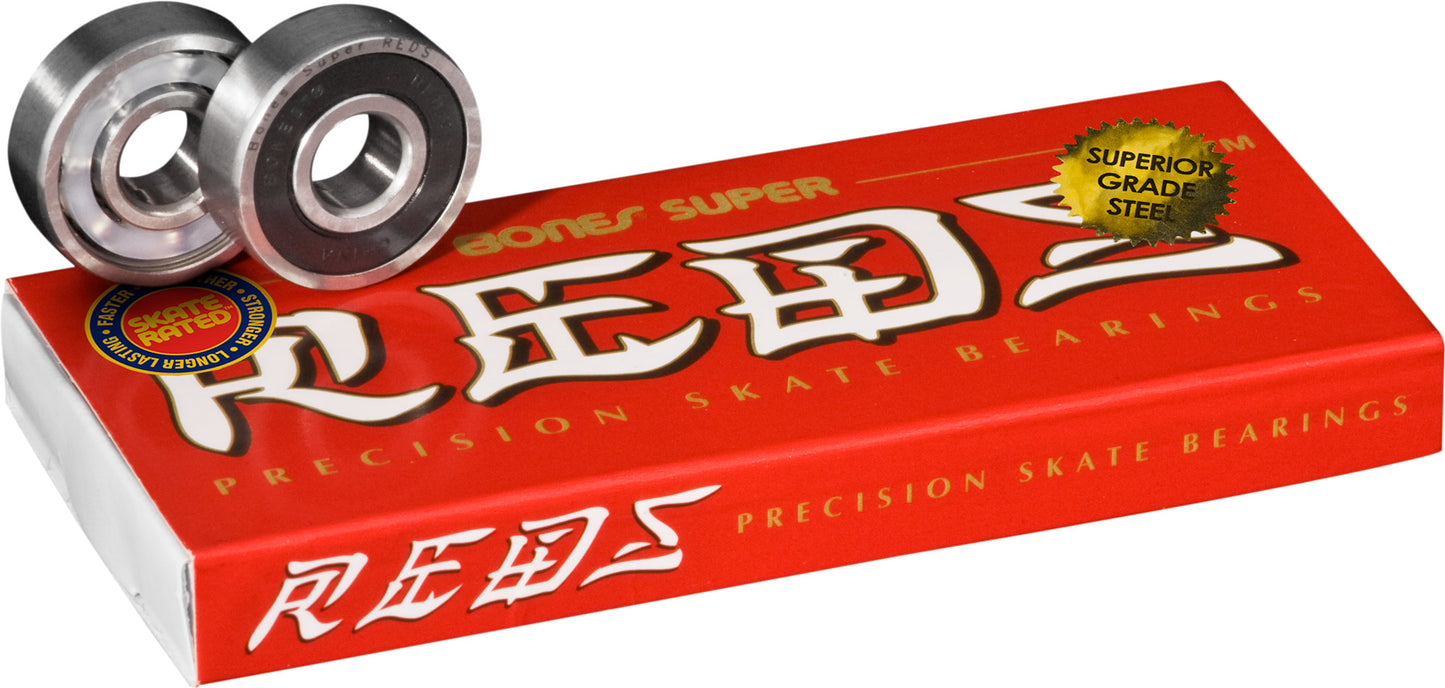 Bones Super REDS Skateboard Bearings 8 pack