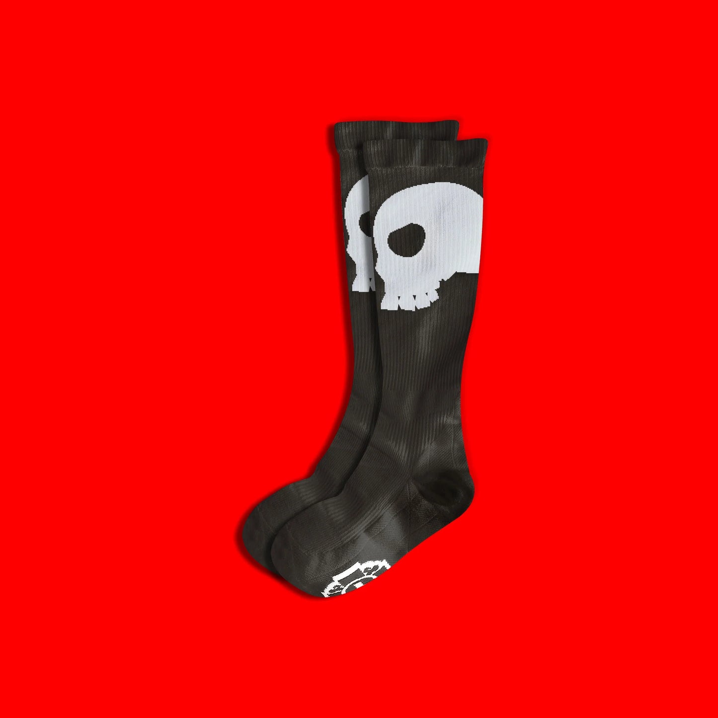 Old Bones Therapy Compression Socks: SKULL (1-Pack) Black