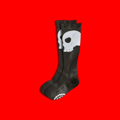 Old Bones Therapy Compression Socks: SKULL (1-Pack) Black