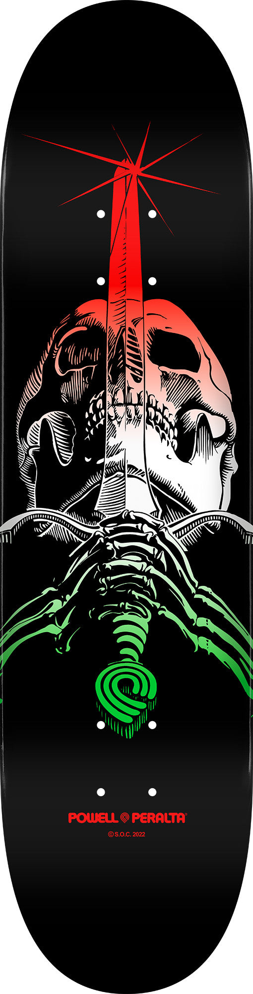 Powell Peralta Skull & Sword Skateboard Deck Green Fade - Shape 243 - 8.25 x 31.95