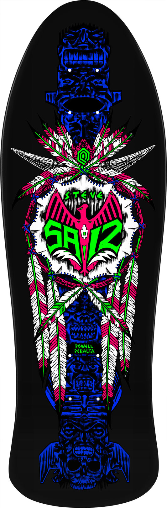 Powell Peralta Steve Saiz Totem Reissue Skateboard Deck Blacklight- 10 x 30.810