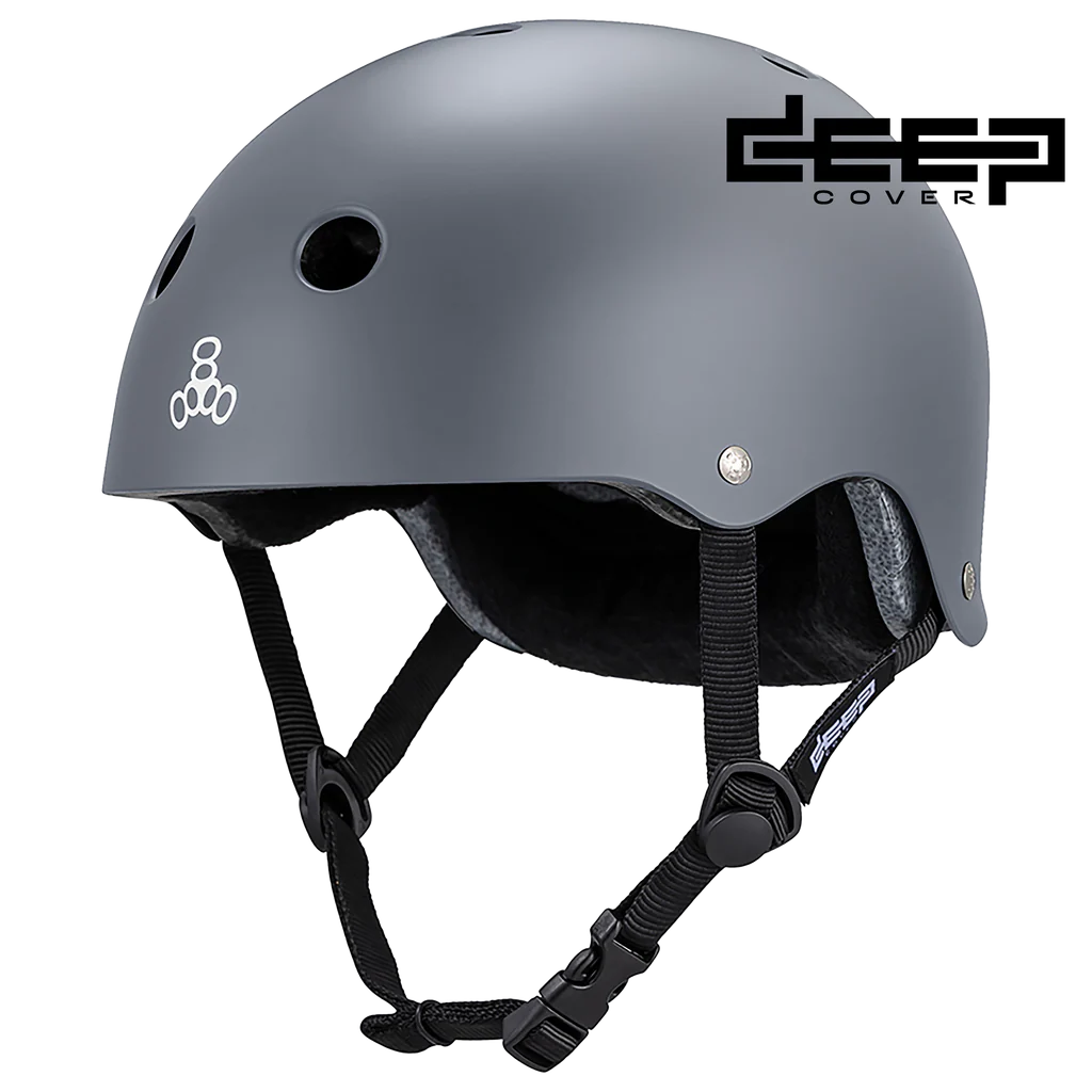 Triple Eight Gray Matte Deep Cover Skate Helmet