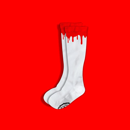 Old Bones Therapy Compression Socks: DRIP (1-Pack) White