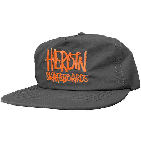 Heroin Skateboards SCRIPT NYLON SNAPBACK Black / Orange