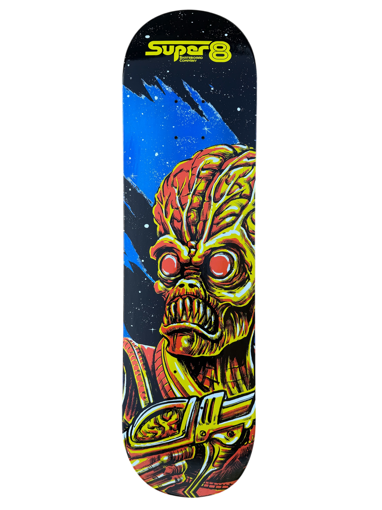 Super 8 Skateboard Co The Metaluna Blue Foil Popsicle Skateboard Deck