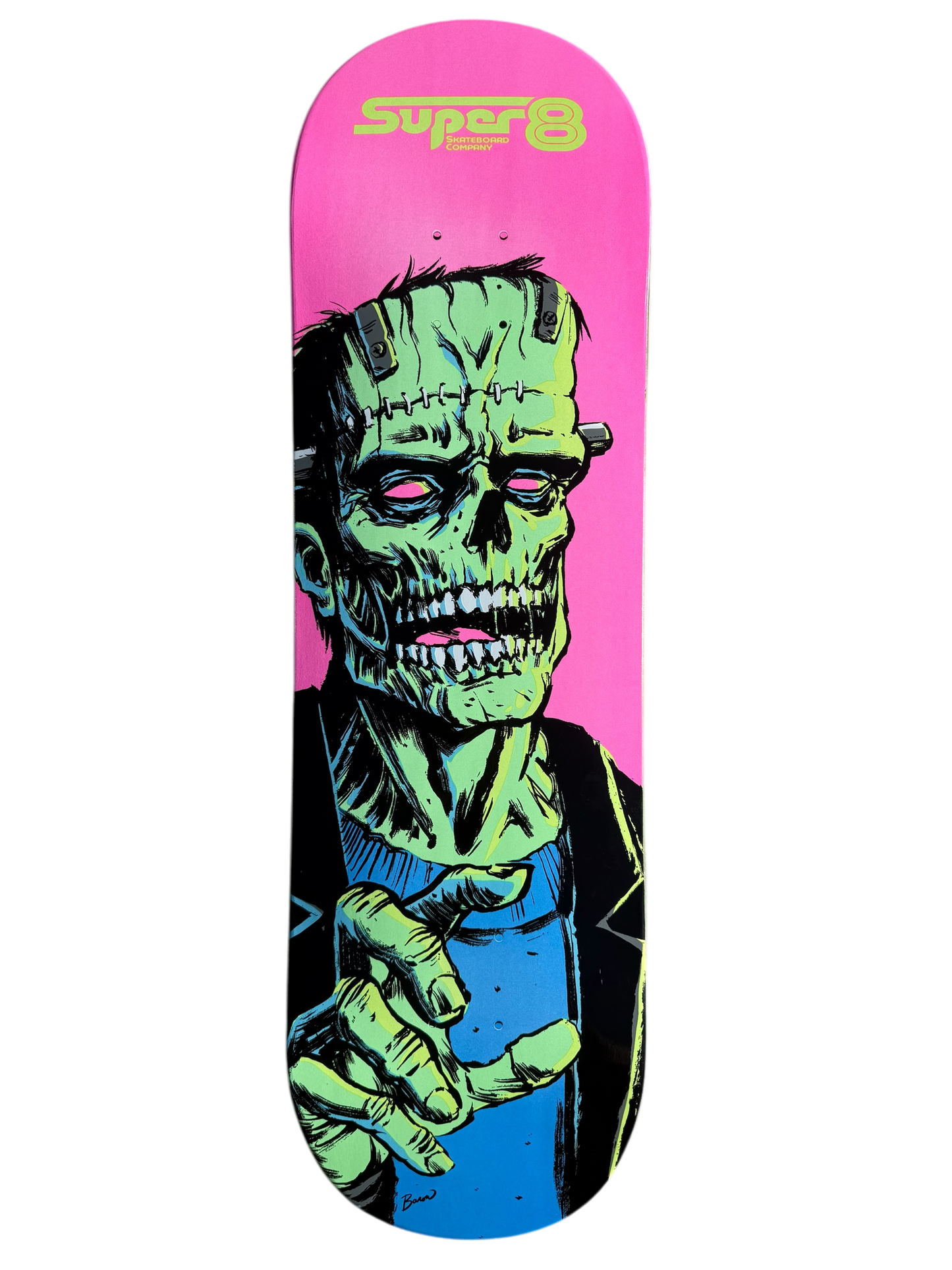 Super 8 Skateboard Co The Adam Glow in the Dark Popsicle Skateboard Deck