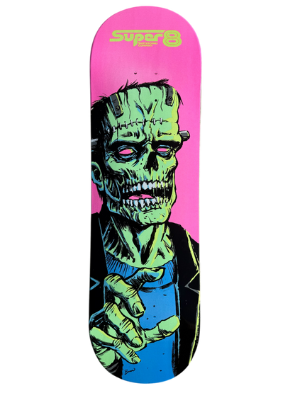 Super 8 Skateboard Co The Adam Glow in the Dark Popsicle Skateboard Deck