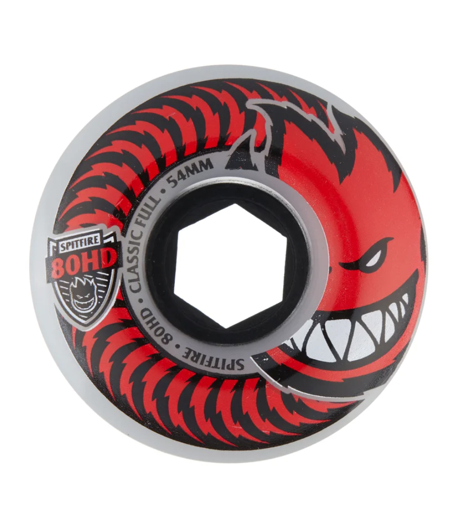 Spitfire Wheels 80HD Charger Classic Full Clear / Red Skateboard Wheels -  80a