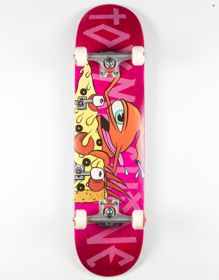 Toy Machine Pizza Shredder Sect 7.75" Complete Skateboard - Pink