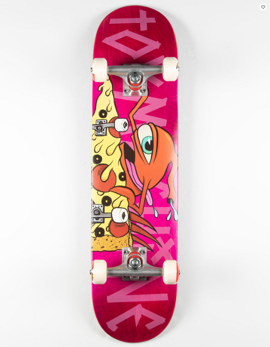 Toy Machine Pizza Shredder Sect 7.75" Complete Skateboard - Pink