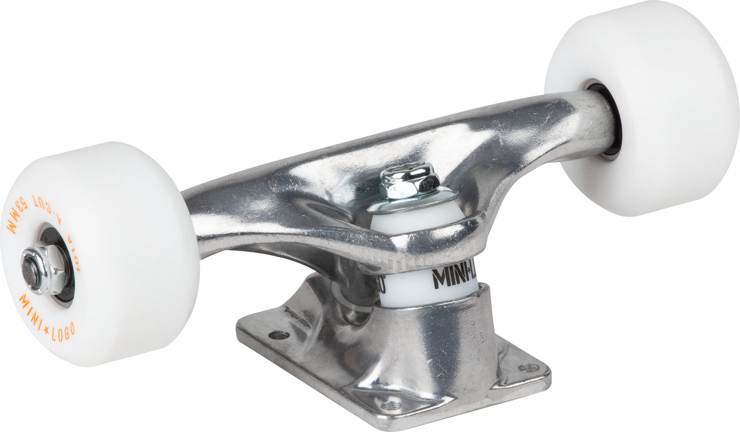 Mini Logo 8.38" Raw Trucks + ML Bearings + A-cut 53mm 101a White Wheels (Set of 2)