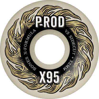 BONES WHEELS X-Formula Skateboard Wheels P-Rod Pro V5 Sidecut 95A