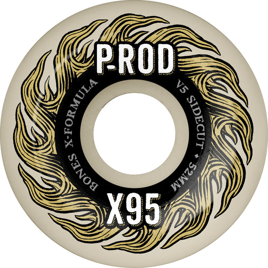 BONES WHEELS X-Formula Skateboard Wheels P-Rod Pro V5 Sidecut 95A