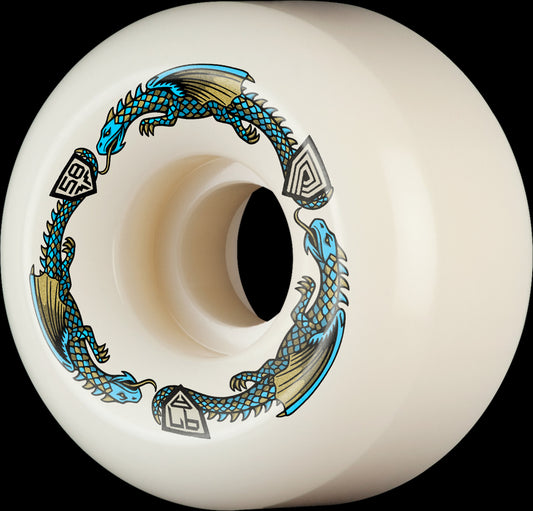 Powell Peralta Dragon Formula Blue 97A 58x33mm Off White 4pck rb2