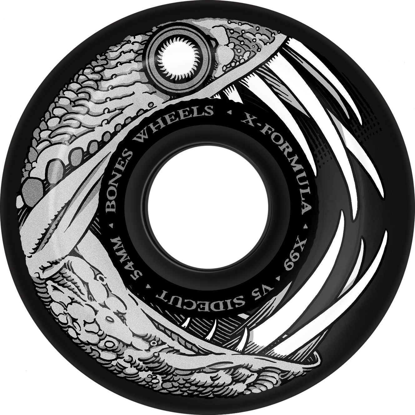 BONES WHEELS X-Formula Skateboard Wheels Dark Waters 54mm V5 Sidecut 99A Blk