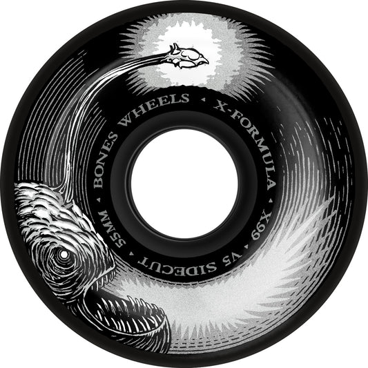 BONES WHEELS X-Formula Skateboard Wheels Dark Waters 55mm V5 Sidecut 99A Blk