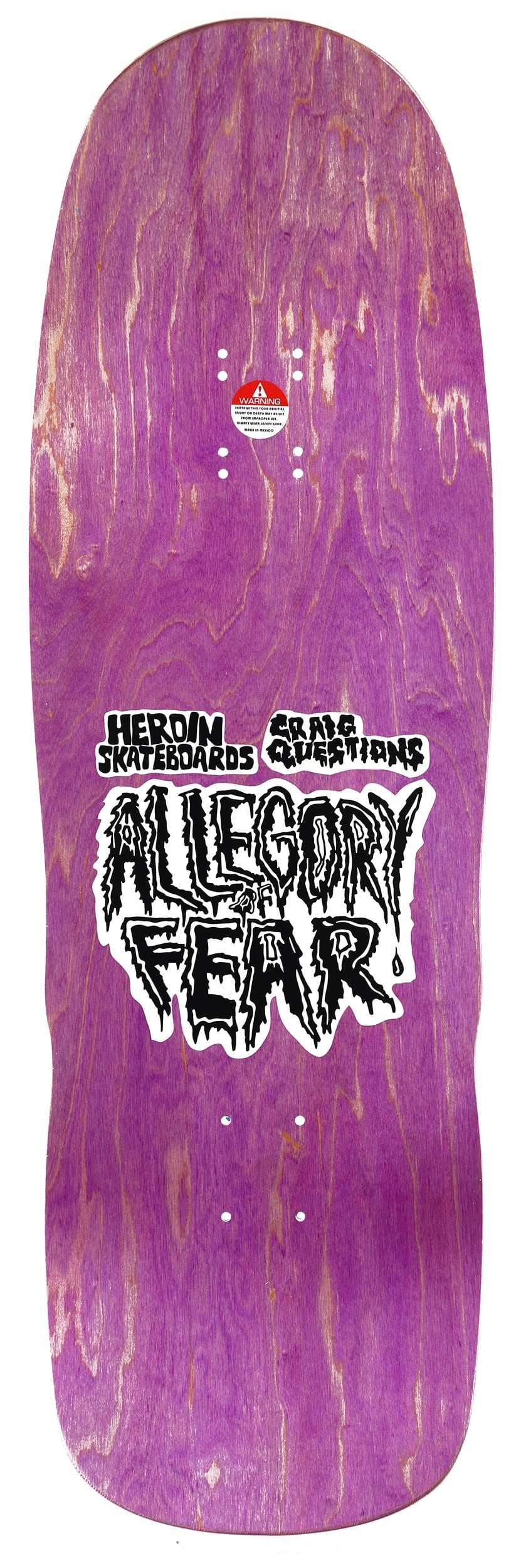 Heroin Skateboards DEAD DAVE ALLEGORY OF FEAR 10.1 Deck