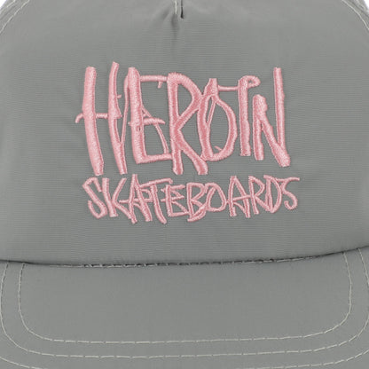 Heroin Skateboards SCRIPT SNAPBACK HAT Pink/Gray