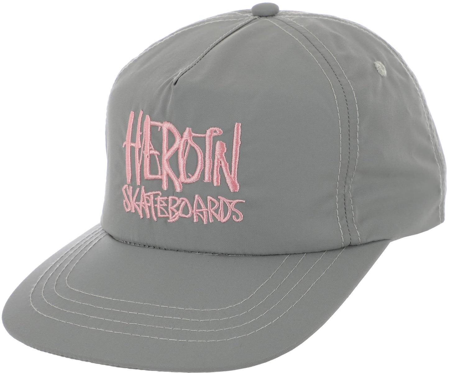 Heroin Skateboards SCRIPT SNAPBACK HAT Pink/Gray