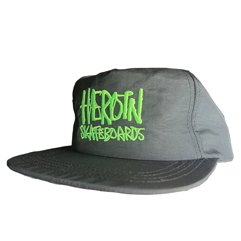 Heroin Script Blck/Grn Nylon Snapback