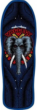 Powell Peralta Mike Vallely Elephant Reissue Skateboard Deck Blue Foil - 10 x 30