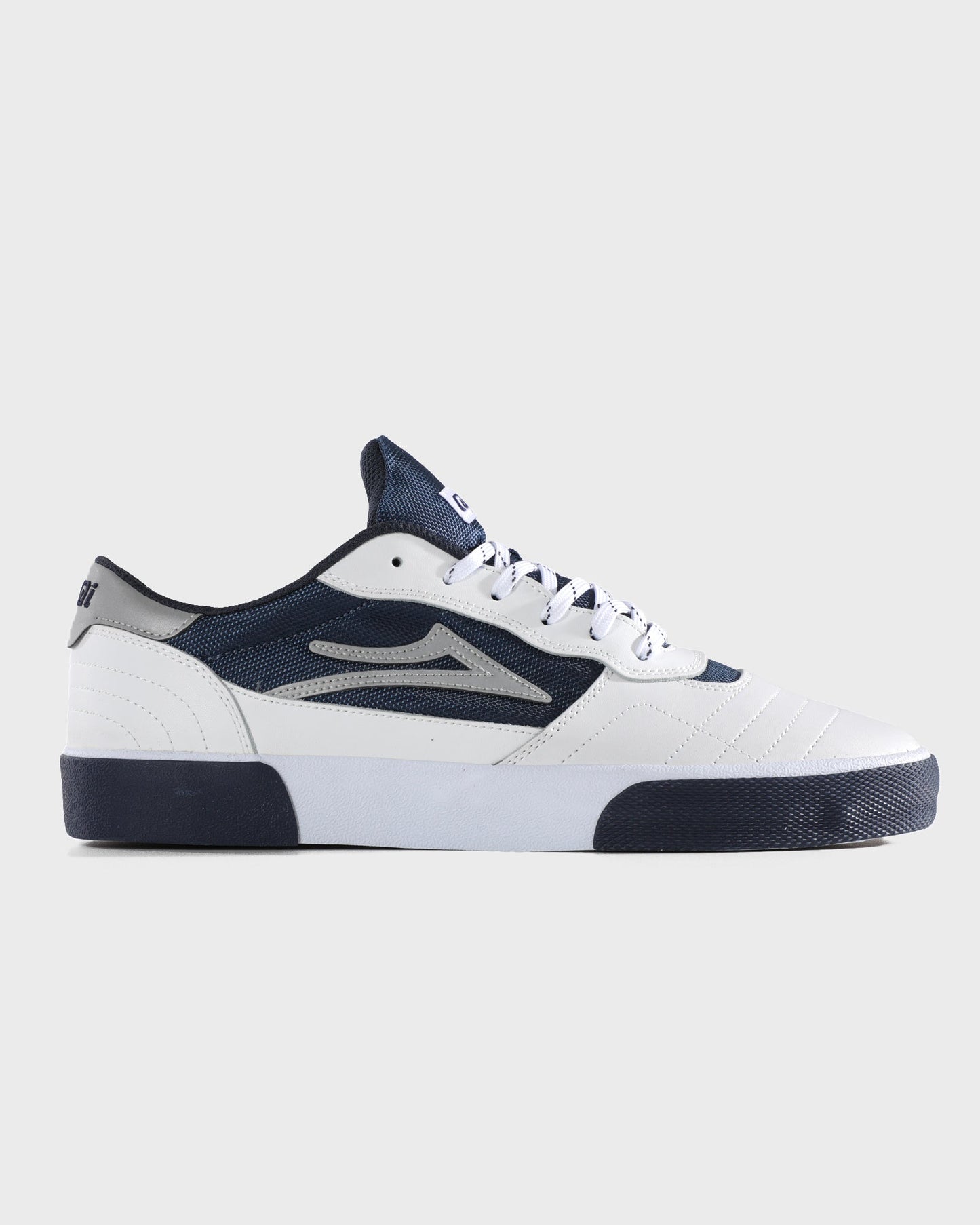Lakia Cambridge White Leather Navy Reflective
