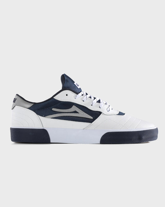 Lakia Cambridge White Leather Navy Reflective